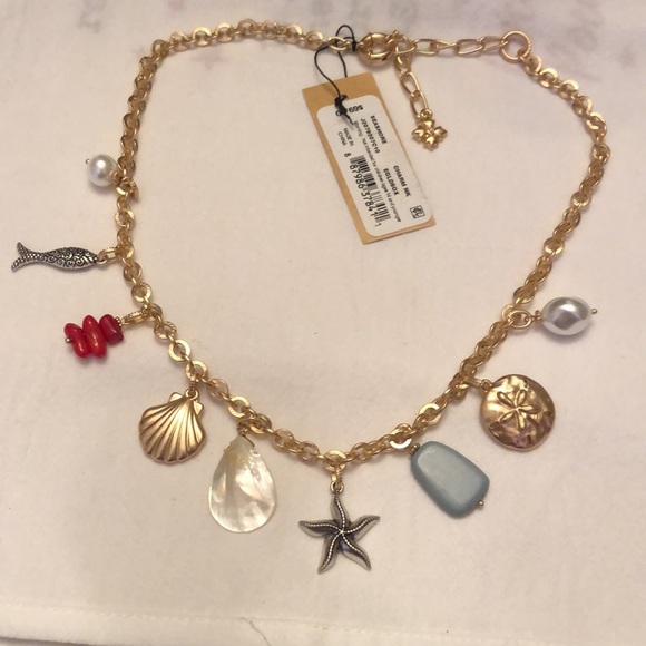 Patricia Nash Egyptian Gold & Silver Ox Finish Seashore Charm Necklace OS NWT - Picture 9 of 16